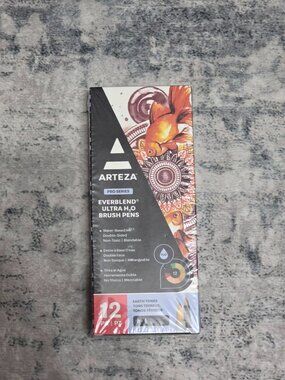 ARTEZA Dual Tip Brush Pens, 12 Earth Tones, Watercolor Calligraphy Markers